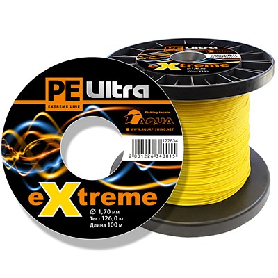 Линь AQUA PE ULTRA EXTREME D1.7мм желтый
